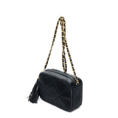 Vintage Diamond CC Camera Bag Quilted Leather Mini