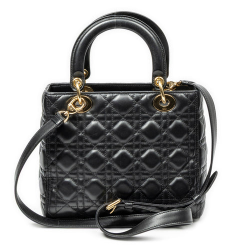 Lady Dior Bag Cannage Quilt Lambskin Medium