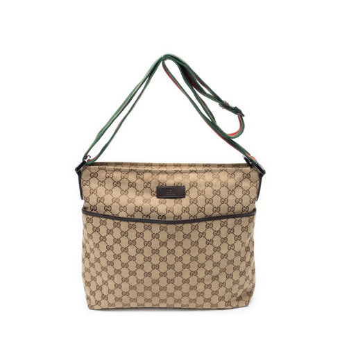 Front Pocket Web Messenger GG Canvas Medium