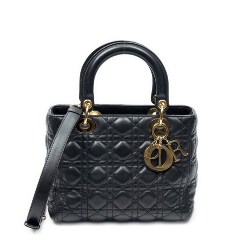 Lady Dior Bag Cannage Quilt Lambskin Medium