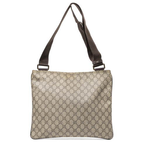 Zip Top Messenger Bag GG Coated Canvas Large