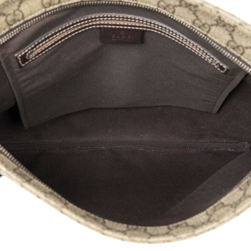 Zip Top Messenger Bag GG Coated Canvas Large