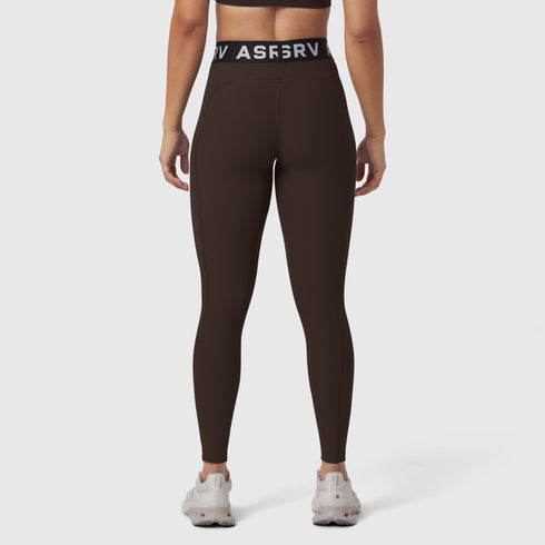 W071. LYCRA® Ribbed Legging - Dark Earth