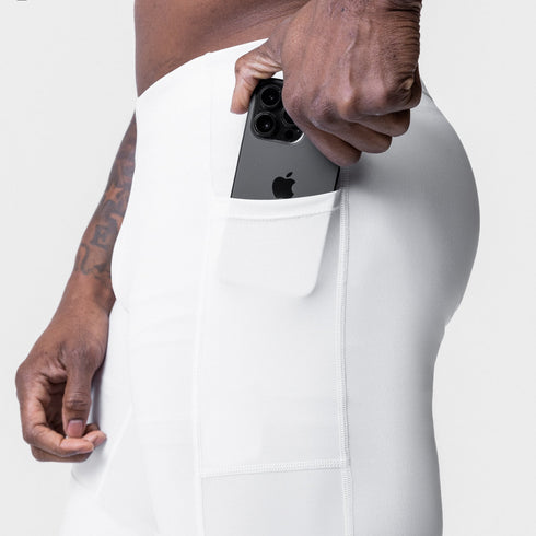 0747. WarpFlexx® Side Pocket 3/4-Length Legging - White