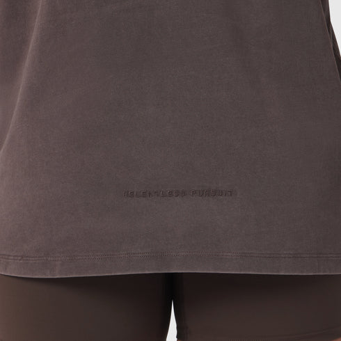 1102. Distressed Relaxed Tee - Dark Earth