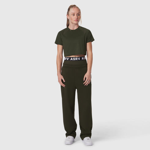 W018. AeroSilver® Cropped Tee - Olive