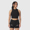 W023. LYCRA® Ribbed Mockneck Tank - Black
