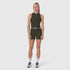 W023. LYCRA® Ribbed Mockneck Tank - Olive