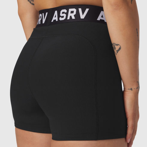 W027. LYCRA® Ribbed Short - Black