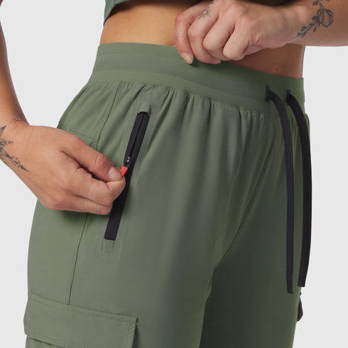 W032. Tetra-Lite® Cargo High Rib Jogger - Sage