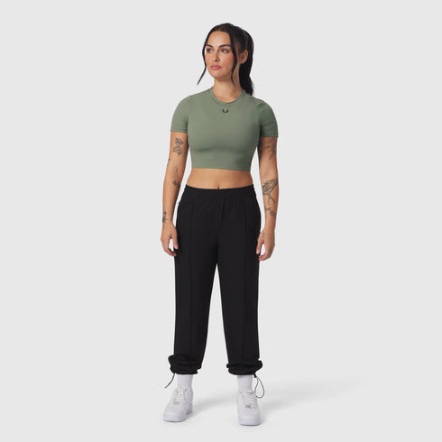 W036. Ripstop Relaxed Track Pant - Black