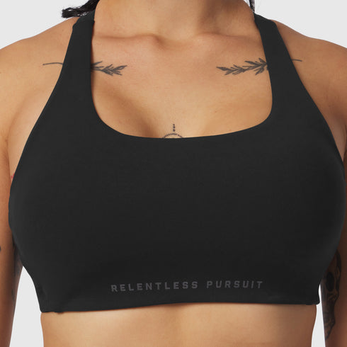 W039. LYCRA® Hybrid Sports Bra - Black