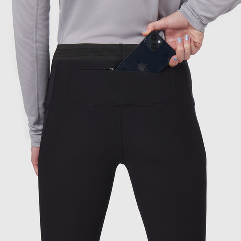 W055. Lycra® Ribbed Running Tight - Black