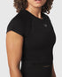 W111. Seamless Cropped Training Tee - Black
