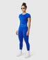 W111. Seamless Cropped Training Tee - Electric Blue
