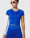 W111. Seamless Cropped Training Tee - Electric Blue