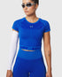W111. Seamless Cropped Training Tee - Electric Blue