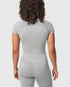 W111. Seamless Cropped Training Tee - Slate Grey