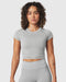 W111. Seamless Cropped Training Tee - Slate Grey
