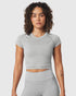 W111. Seamless Cropped Training Tee - Slate Grey