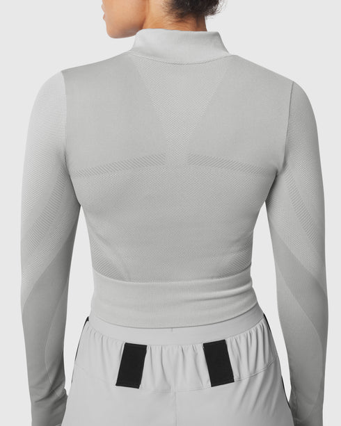 W112. Seamless Quarter Zip - Slate Grey