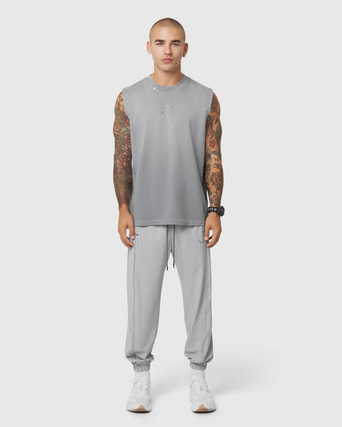 0807. Tech Essential™ Relaxed Cutoff - Slate Grey Sun Fade
