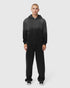 0843. Tech Essential™ Distressed Full Zip Hoodie - Black Sun Fade
