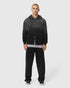 0843. Tech Essential™ Distressed Full Zip Hoodie - Black Sun Fade