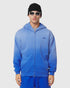 0843. Tech Essential™ Distressed Full Zip Hoodie - Electric Blue Sun Fade