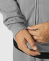 0843. Tech Essential™ Distressed Full Zip Hoodie - Slate Grey Sun Fade