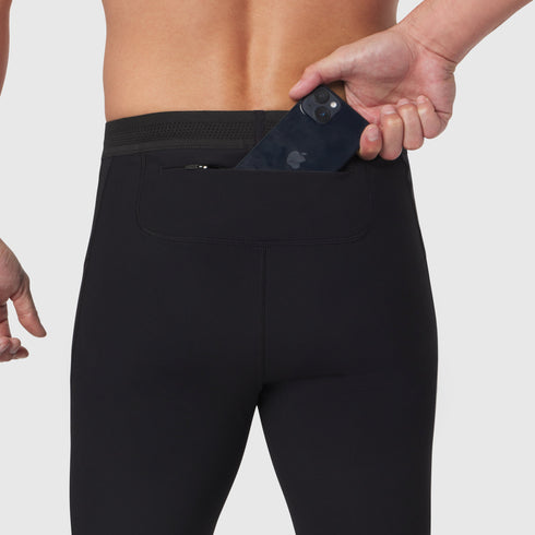 1146. Lycra® Ribbed Running Tight - Black