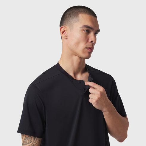 1166. Polartec® Delta Polo - Black