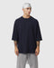 1203. Tech-Waffle™ 3/4-Sleeve Oversized Tee - Navy
