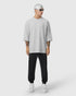1203. Tech-Waffle™ 3/4-Sleeve Oversized Tee - Heather Grey