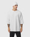 1203. Tech-Waffle™ 3/4-Sleeve Oversized Tee - White