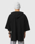 1204. Tech-Waffle™ Short Sleeve Oversized Hoodie - Black