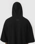 1204. Tech-Waffle™ Short Sleeve Oversized Hoodie - Black