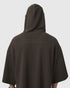 1204. Tech-Waffle™ Short Sleeve Oversized Hoodie - Dark Earth