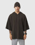 1204. Tech-Waffle™ Short Sleeve Oversized Hoodie - Dark Earth