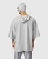 1204. Tech-Waffle™ Short Sleeve Oversized Hoodie - Heather Grey