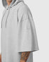 1204. Tech-Waffle™ Short Sleeve Oversized Hoodie - Heather Grey