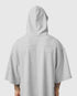 1204. Tech-Waffle™ Short Sleeve Oversized Hoodie - Heather Grey