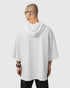 1204. Tech-Waffle™ Short Sleeve Oversized Hoodie - White