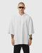 1204. Tech-Waffle™ Short Sleeve Oversized Hoodie - White