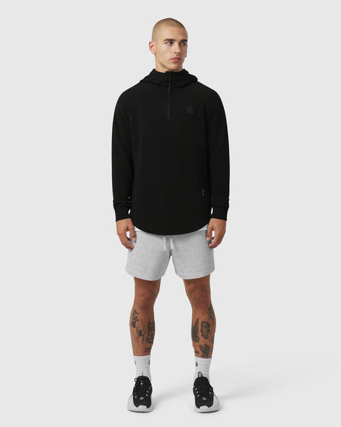 1205. Tech-Waffle™ Quarter Zip Hoodie - Black