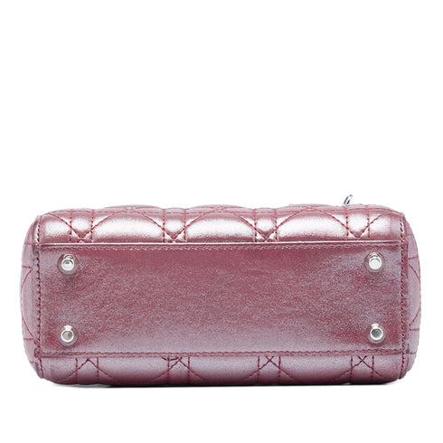 Lady Dior Chain Bag Cannage Quilt Iridescent Leather Mini