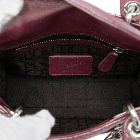 Lady Dior Chain Bag Cannage Quilt Iridescent Leather Mini