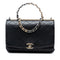 La Parisienne Chain Top Handle Flap Bag Quilted Lambskin Medium