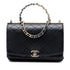 La Parisienne Chain Top Handle Flap Bag Quilted Lambskin Medium
