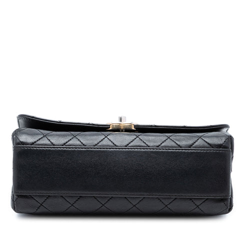 La Parisienne Chain Top Handle Flap Bag Quilted Lambskin Medium